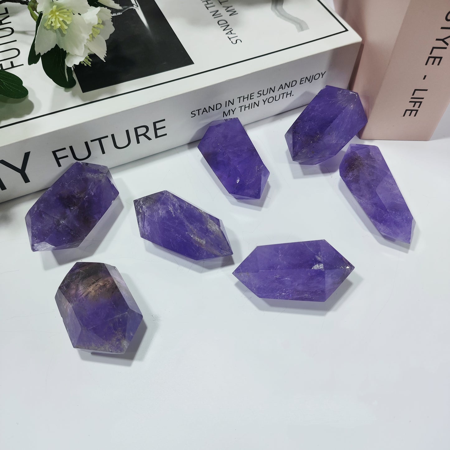 Double Pointed Amethyst